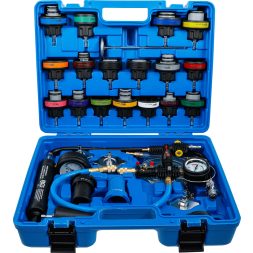 BGS hűtőrendszer nyomásmérő készlet Feltöltőrendszerrel 28 darabos