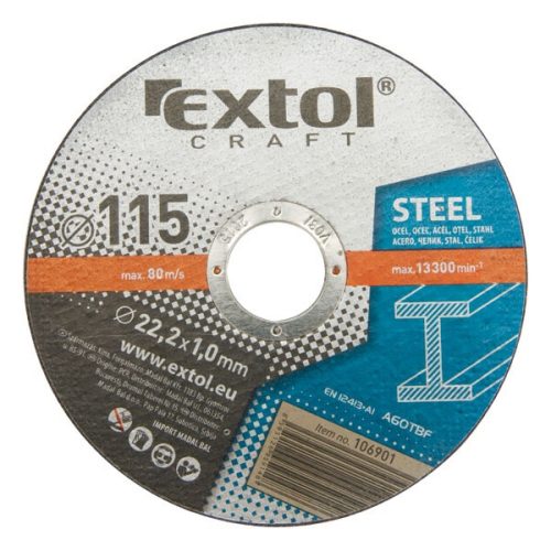 Extol Craft vágókorong fémhez 115×1,0×22,2mm
