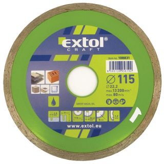   Extol Craft gyémánt vágókorong, vizes vágásra 115×2,0×22,2mm
