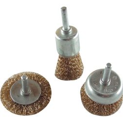 Extol Craft csapos fazékkefe és drótkorong készlet 3 rézes