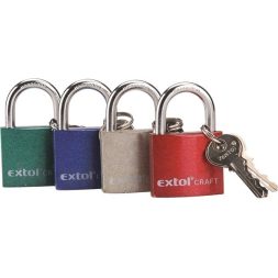 Extol Craft lakat, vas, 3 kulccsal, dobozban 32mm