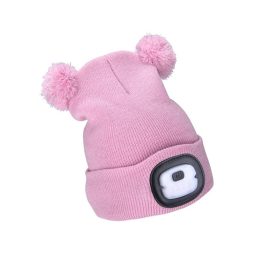 Extol Light sapka, gyerek, rózsaszín, kötött, kivehető LED homloklámpával, 4×25 Lumen