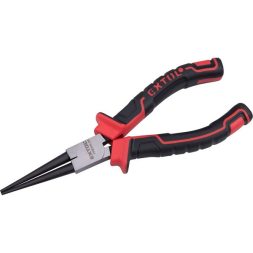 Extol Premium kerek csőrű fogó 160mm duál vörös/fekete, TPR nyél, akasztós szerszámtartó