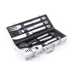 Grillező eszközkészlet 5 részes, alumínium bőrönd