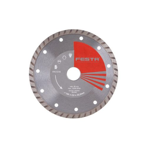 Festa gyémánt vágókorong 150 x 2,6 x 22,2 mm turbo
