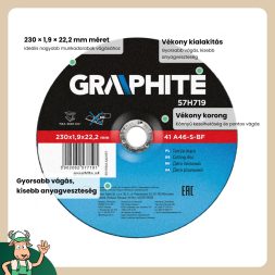 Graphite vágókorong 230x1,9x22,2 mm, fémhez