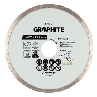 Graphite gyémánt vágókorong, 125 x 22,2 mm, nedves
