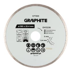 Graphite gyémánt vágókorong, 180 x 25,4 mm, nedves