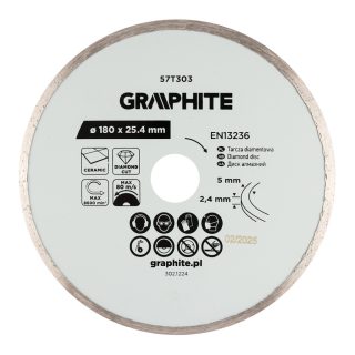 Graphite gyémánt vágókorong, 180 x 25,4 mm, nedves
