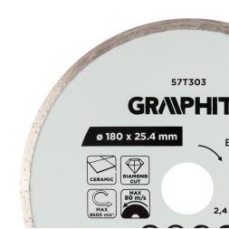 Graphite gyémánt vágókorong, 180 x 25,4 mm, nedves