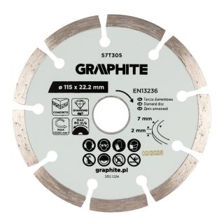   Graphite gyémánt vágókorong, szegmentált, 115 x 22,2 mm, száraz
