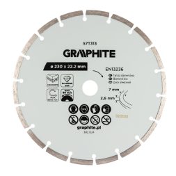 Graphite gyémánt vágókorong, szegmentált, 230 x 22,2 mm, száraz