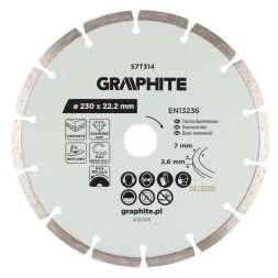 Graphite gyémánt vágókorong, szegmentált, 230 x 22,2 mm, száraz és nedves vágás