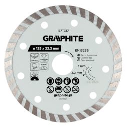 Graphite turbó gyémánt vágókorong, 125 x 22,22 mm, száraz