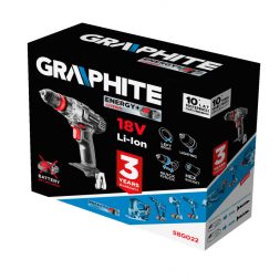 Graphite akkus fúró csavarozó 18V, 10 mm gyorstokmány, Akku és töltő nélkül