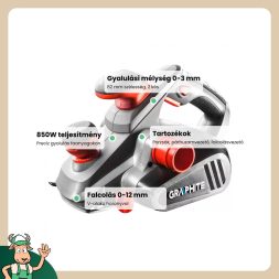Graphite elektromos gyalu 850W, 82x3 mm