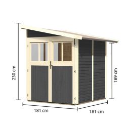 Karibu fából készült kerti ház Wandlitz 2 (73072) terragrau