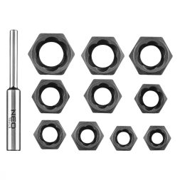 Neo dugókulcskészlet sérült fejű csavarokhoz, 3/8", 11 részes