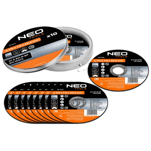 Neo vágókorong 115x1x22,2 mm 10 részes dobozban
