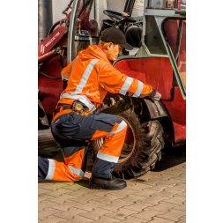 Neo jól láthatósági munkakabát, narancssárga, kapucnival