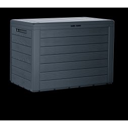 Kerti tároló 190 L fahatású fekete