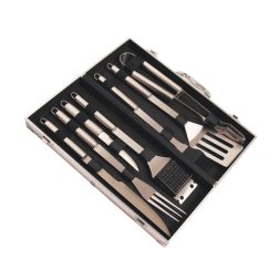 Riwall PRO 7-részes rozsdamentes acél grilleszköz készlet kofferben RBBQ 7S SET