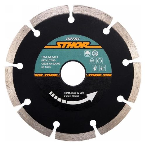   Sthor gyémánt vágókorong 125x2x7x22,2x1,2 mm szegmentált
