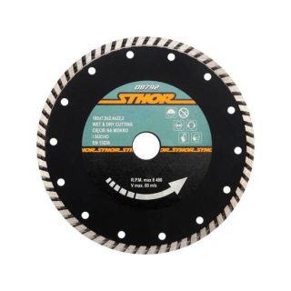 Sthor Gyémánt vágókorong, turbo 180x7,5x2,4x22,2x1,6 mm
