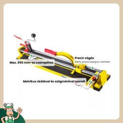 Topex csempevágó 650 mm, körkivágóval