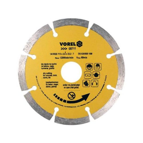 Vorel gyémántvágó korong 115 mm, szegmentelt
