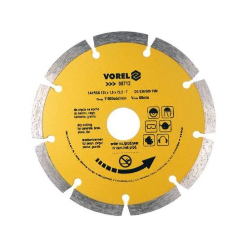 Vorel gyémántvágó korong 125 mm, szegmentelt
