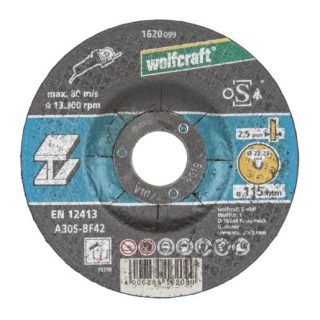   Wolfcraft vágókorong fémhez, d=2.5mm Ø125x22.2mm, hajlított, sarokcsiszolóhoz
