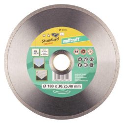 Wolfcraft gyémánt vágótárcsa Standard-Ceramic, folyamatos él, Ø180x30/25.4mm, sarokcsiszolóhoz