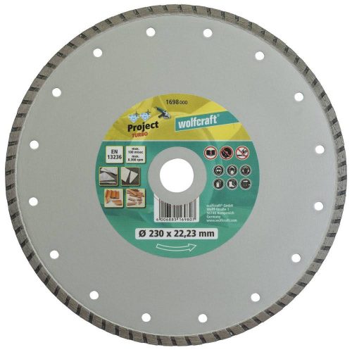   Wolfcraft gyémánt vágótárcsa Classic-Turbo, folyamatos él, 230x22.2mm, sarokcsiszolóhoz
