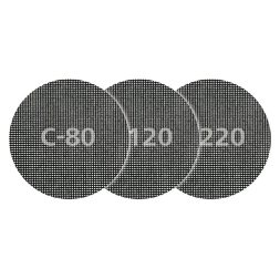 Wolfcraft csiszolórács korong gipszkartonhoz és fához, tépőzáras, 125mm, SiC, K80,120,240 5db