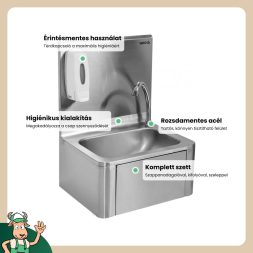 Yato Gastro fali kézmosó térdkapcsolóval inox