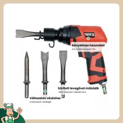 Yato pneumatikus vésőgép vésőfejekkel könnyített