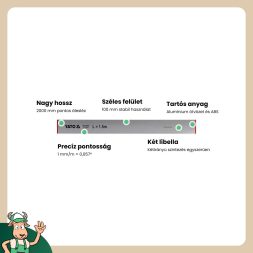 Yato ölesléc 2000 mm 2 libellás