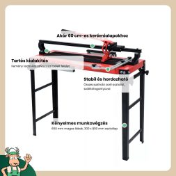 Yato csempevágó 600 mm összecsukható asztallal
