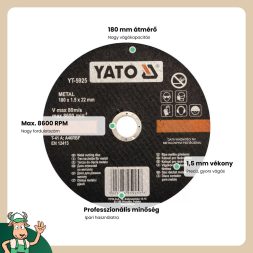 Yato vágókorong fémre 180 x 1,5 x 22 mm