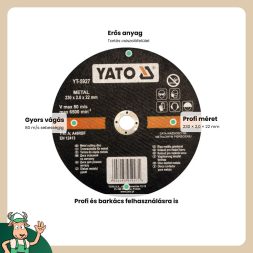 Yato vágókorong fémre 230 x 2,0 x 22 mm