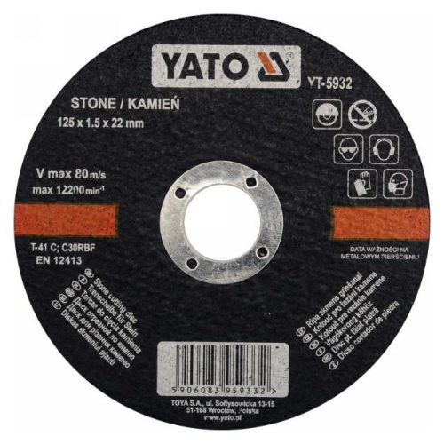 Yato vágókorong kőre 125 x 1,5 x 22 mm
