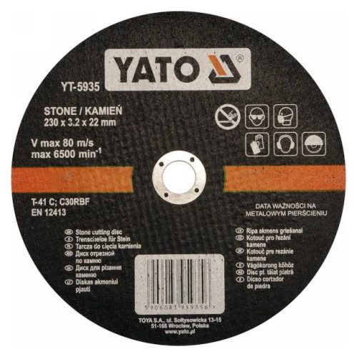 Yato vágókorong kőre 230 x 3,2 x 22 mm
