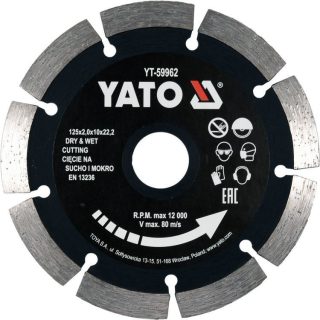   Yato gyémánt vágókorong 125 x 2,0 x 10 x 22,2 mm szegmentált
