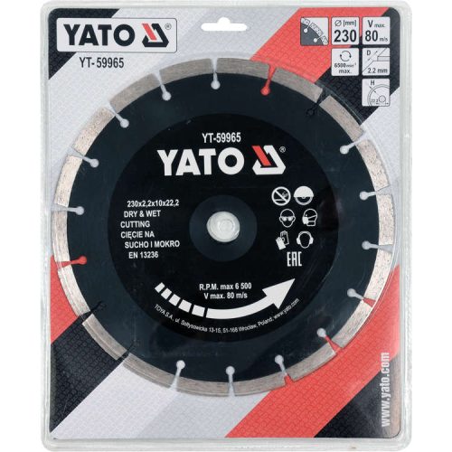   Yato gyémánt vágókorong 230 x 2,2 x 10 x 22,2 mm szegmentált
