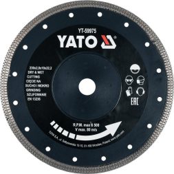 Yato gyémánt vágókorong 230 x2,0 x 10 x 22,2 mm folytonos