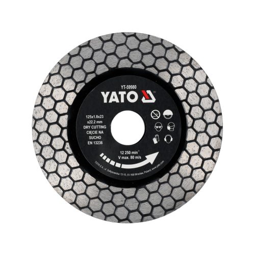   Yato gyémánt vágókorong legkeményebb csempékhez, száraz 125mm
