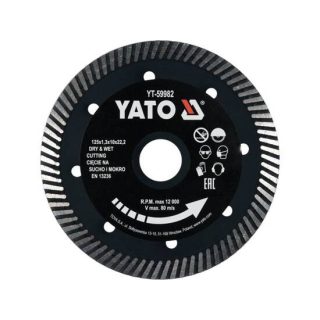 Yato gyémánt vágókorong 125 x 1,3 x 10 x 22,2 mm turbó
