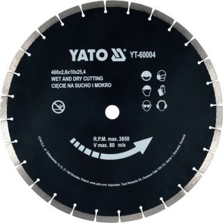   Yato gyémánt vágókorong 400 x 3,6 x 10,0 x 25,4 mm szegmentált
