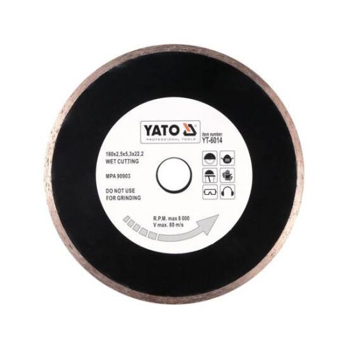   Yato gyémánt vágókorong 180 x 2,5 x 5,3 x 22,2 mm folytonos

